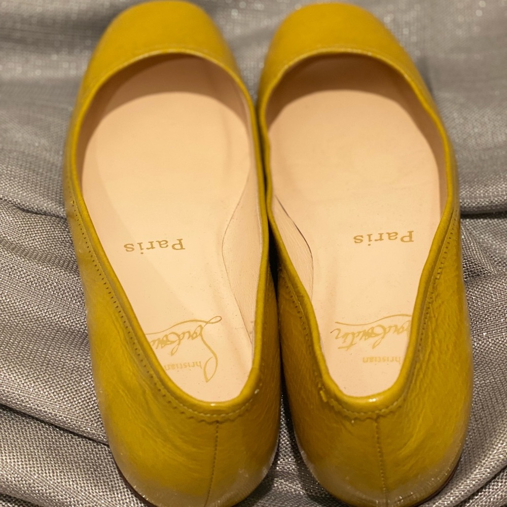 Christian Louboutin Yellow Patent Leather Flats - Picture 2 of 4